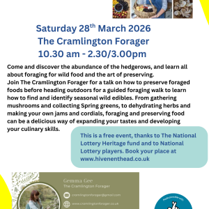 The Cramlington Forager workshop - Saturday 28th March