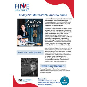 Andrew Cadie - Friday 27th March 2026 - 7pm