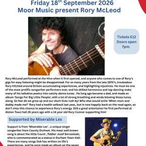 Friday 18th September - Rory McLeod - 7pm